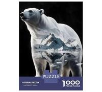 Puzzles for Adults 1000 Puzzles Polar Bear Art Print Puzzles for Adults Relaxing Games Precision Cutting Deal As Gifts for The Whole Family 52x38cm/1000pcs