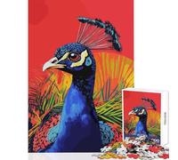 Puzzles for Adults 1000 Puzzles Pop Art Peacock in Andy Warhol Style Anti-Stress Toys Great Gift for Games Hands-on Game Help The Brain Exercise Size 38x52cm