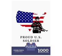Puzzles for Adults 1000 Puzzles Proud US Soldier Father Puzzles for Adults Relaxing Games Precision Cutting Deal As Gifts for The Whole Family 52x38cm/1000pcs