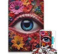 Puzzles for Adults 1000 Puzzles Psychedelic Eye Flowers Brainteaser Family Games Staycation Kill Time Birthday Gift (50x75cm)