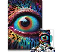 Puzzles for Adults 1000 Puzzles Psychedelic Human Eye Brainteaser Family Games Staycation Kill Time Birthday Gift (50x75cm)