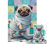 Puzzles for Adults 1000 Puzzles Pug Mummy with Toilet Paper Jigsaw 1000 Pieces Toy Wall Decor But Fun And Humorous for Is Ideal As A Gifts (38x26cm)