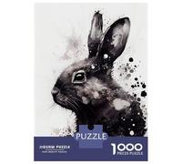 Puzzles for Adults 1000 Puzzles Rabbit Black And White Jigsaw for Adults Hands-on Game For Family Fun Unique Birthday And Gifts 52x38cm/1000pcs