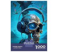Puzzles for Adults 1000 Puzzles Rad Nightshade Music Skull Jigsaws for Adults Relaxing Games Perfect Decoration Help The Brain Exercise 52x38cm/1000pcs
