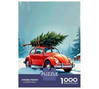 Puzzles for Adults 1000 Puzzles Red Beetle with Christmas Tree Jigsaws for Adults Toy Wall Decor Stress Reliever Unique Birthday And Gifts 70x50cm/1000pcs