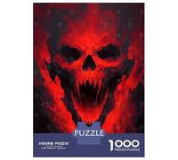 Puzzles for Adults 1000 Puzzles Red Demon Skull Jigsaws for Adults Toy Wall Decor Stress Reliever Unique Birthday And Gifts 70x50cm/1000pcs