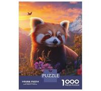 Puzzles for Adults 1000 Puzzles Red Panda Sunset Beauty Puzzle for Adults Relax Games Analysis And Logic Deal As Gifts for The Whole Family 52x38cm/1000pcs
