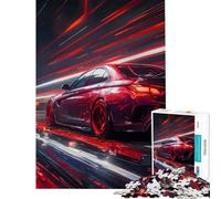 Puzzles for Adults 1000 Puzzles Red Sports Car Speed Blur Jigsaw Puzzle 1000 Educational Toy Enhance Memory Birthday Present, Gifts, (38x52cm)