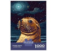 Puzzles for Adults 1000 Puzzles Retro Seal Pixel Art Puzzle for Adults Relax Games Analysis And Logic Deal As Gifts for The Whole Family 38x26cm/1000pcs