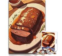 Puzzles for Adults 1000 Puzzles Roast Beef with Gravy Illustration Educational Games Staycation Kill Time Birthday Gifts Size 38x26cm