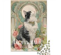 Puzzles for Adults 1000 Puzzles Romantic Cat Art Print-6 Jigsaw for Adults Hands-on Game For Family Fun Unique Birthday And Gifts 38x26cm/1000pcs