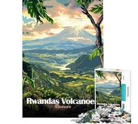 Puzzles for Adults 1000 Puzzles Rwanda Volcanoes Landscape Jigsaws for Adults DIY Toys Difficult Challenge Deal As Gifts for The Whole Family (Size 38x26cm)