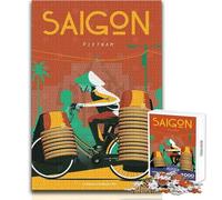 Puzzles for Adults 1000 Puzzles Saigon Vietnam Poster Educational Games Staycation Kill Time Birthday Gifts Size 50x75cm