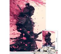 Puzzles for Adults 1000 Puzzles Samurai Warriors In Sakura Anti-Stress Toys Great Gift for Games Hands-on Game Help The Brain Exercise Size 38x52cm
