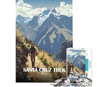 Puzzles for Adults 1000 Puzzles Santa Cruz Trek Peru Poster Art Relax Games Brain Intelligence Challenge Addictive Toys Funny Gifts Difficult Challenge (size 38x26cm)