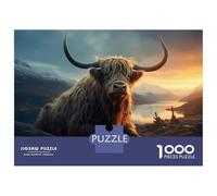 Puzzles for Adults 1000 Puzzles Scottish Highland Cow Art Print Teenager Puzzles Fun Games Hand Speed Race Deal As Gifts for The Whole Family 70x50cm/1000pcs