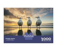 Puzzles for Adults 1000 Puzzles Seagulls on The Beach at Sunset Puzzles for Adults Relax Games Staycation Kill Time for Birthday, Chrismas 70x50cm/1000pcs