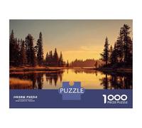 Puzzles for Adults 1000 Puzzles Serene Lake at Sunset Puzzle for Adults Relax Games Analysis And Logic Deal As Gifts for The Whole Family 52x38cm/1000pcs