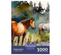 Puzzles for Adults 1000 Puzzles Serene Meadows Horse Jigsaw for Adults Hands-on Game For Family Fun Unique Birthday And Gifts 52x38cm/1000pcs