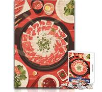 Puzzles for Adults 1000 Puzzles Shabu-Shabu Feast︰ A Culinary Delight Challenging Game Toys Learning Educational Art Work Gift Size 50x75cm