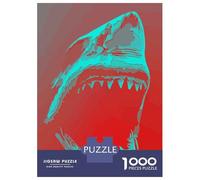 Puzzles for Adults 1000 Puzzles Shark Jaw Abstract Art Puzzles for Adults Relax Games Staycation Kill Time for Birthday, Chrismas 52x38cm/1000pcs