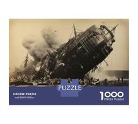Puzzles for Adults 1000 Puzzles Ship on Fire in Harbor Puzzles for Adults Relaxing Games Precision Cutting Deal As Gifts for The Whole Family 38x26cm/1000pcs