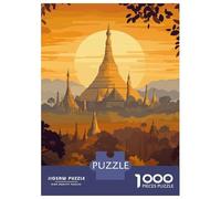 Puzzles for Adults 1000 Puzzles Shwedagon Pagoda, Myanmar Puzzles for Adults Relax Games Precision Cutting Unique Birthday And Gifts 70x50cm/1000pcs