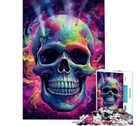 Puzzles for Adults 1000 Puzzles Skull Smoking Weed Jigsaw Puzzle 1000 Educational Toy Enhance Memory Birthday Present, Gifts, (50x75cm)