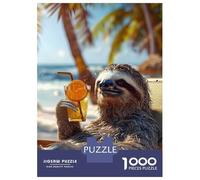Puzzles for Adults 1000 Puzzles Sloth Chillin with A Drink Adult Puzzles Family Game Wall Decoration Deal As Gifts for The Whole Family 38x26cm/1000pcs