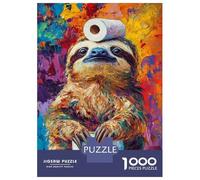 Puzzles for Adults 1000 Puzzles Sloth with Toilet Paper Puzzle for Adults Relax Games Analysis And Logic Deal As Gifts for The Whole Family 70x50cm/1000pcs