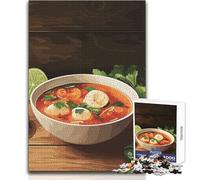 Puzzles for Adults 1000 Puzzles Spicy Thai Soup with Eggs Beautiful Design Game Home Art Decor Gift For Birthdays Size 38x26cm