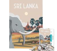Puzzles for Adults 1000 Puzzles Sri Lanka Elephant Poster Fun Games for Educational Game Challenge Toy Great Gifts And Toys Wall Art (Size 75x50cm)