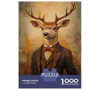 Puzzles for Adults 1000 Puzzles Stag in A Suit Puzzle for Adults Relax Games Analysis And Logic Deal As Gifts for The Whole Family 38x26cm/1000pcs