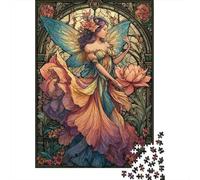 Puzzles for Adults 1000 Puzzles Stained Glass Fairy Art Print Jigsaw for Adults Hands-on Game For Family Fun Unique Birthday And Gifts 52x38cm/1000pcs