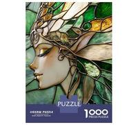 Puzzles for Adults 1000 Puzzles Stained Glass Fairy Portrait Puzzle for Adults Relax Games Analysis And Logic Deal As Gifts for The Whole Family 70x50cm/1000pcs