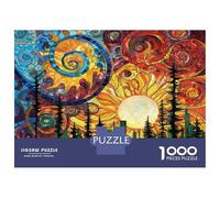 Puzzles for Adults 1000 Puzzles Stained Glass Forest Wall Art Puzzles for Adults Relaxing Games Precision Cutting Deal As Gifts for The Whole Family 52x38cm/1000pcs