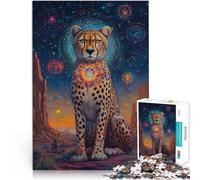 Puzzles for Adults 1000 Puzzles Star Cheetah Made of cardboard for 14+ Staycation Kill time Gift ideas。size:38x52cm/14.96x20.47inch