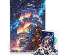 Puzzles for Adults 1000 Puzzles Starbound Galleon︰ Voyage Beyond The Sky, Fun Games, Train Your Brain And Hands, Enhance Love between Couples 38x26cm