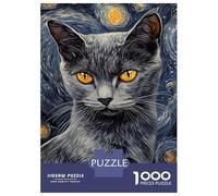 Puzzles for Adults 1000 Puzzles Starry Cat Gaze -10 Puzzle for Adults Relax Games Analysis And Logic Deal As Gifts for The Whole Family 70x50cm/1000pcs
