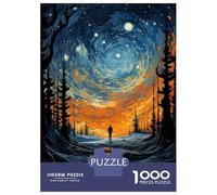 Puzzles for Adults 1000 Puzzles Starry Night Forest Pathway Teenager Puzzles Fun Games Hand Speed Race Deal As Gifts for The Whole Family 38x26cm/1000pcs