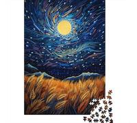 Puzzles for Adults 1000 Puzzles Starry Night Wheat Field Adult Puzzles Family Game Wall Decoration Deal As Gifts for The Whole Family 52x38cm/1000pcs