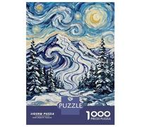 Puzzles for Adults 1000 Puzzles Starry Night Winter Mountain Landscape Painting Puzzles for Adults Family Game Pattern Assembly Unique Birthday And Gifts 70x50cm/1000pcs