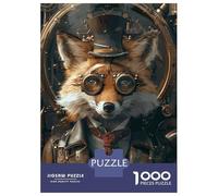 Puzzles for Adults 1000 Puzzles Steampunk Animal Fox Puzzles for Adults Family Game Pattern Assembly Unique Birthday And Gifts 38x26cm/1000pcs