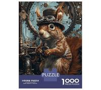 Puzzles for Adults 1000 Puzzles Steampunk Animal Squirrel Puzzles for Adults Family Games Perfect Decoration Unique Birthday And Gifts 70x50cm/1000pcs