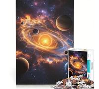 Puzzles for Adults 1000 Puzzles Stylized Solar System Storm And Nebula, Fun Games, Train Your Brain And Hands, Enhance Love between Couples 50x75cm