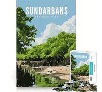 Puzzles for Adults 1000 Puzzles Sundarbans National Park Exact Fit Game Brain Teaser Gift Calm Fun Time Xmas Art Gift (38x52cm)