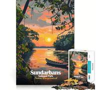 Puzzles for Adults 1000 Puzzles Sundarbans National Park, India∕Bangladesh Exact Fit Game Brain Teaser Gift Calm Fun Time Xmas Art Gift(38x26cm)