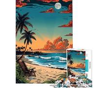 Puzzles for Adults 1000 Puzzles Sunset Beach Bliss Fun Activities at Home Hand Speed Race Educational Toy for 14+ Puzzle Game Offered (50x75cm)