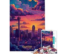 Puzzles for Adults 1000 Puzzles Sunset in San Antonio TX Fun Activities at Home Hand Speed Race Educational Toy for 14+ Puzzle Game Offered (38x26cm)