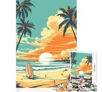 Puzzles for Adults 1000 Puzzles Surf Board Vintage Retro Puzzle For Teenagers Hand Speed Race Parent-child Interaction Addictive Toys to Cultivate Patience (38x52cm)